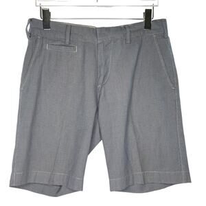Save Khaki 32 Mens Check Short Bermuda 100% Cotton Blue Beige
